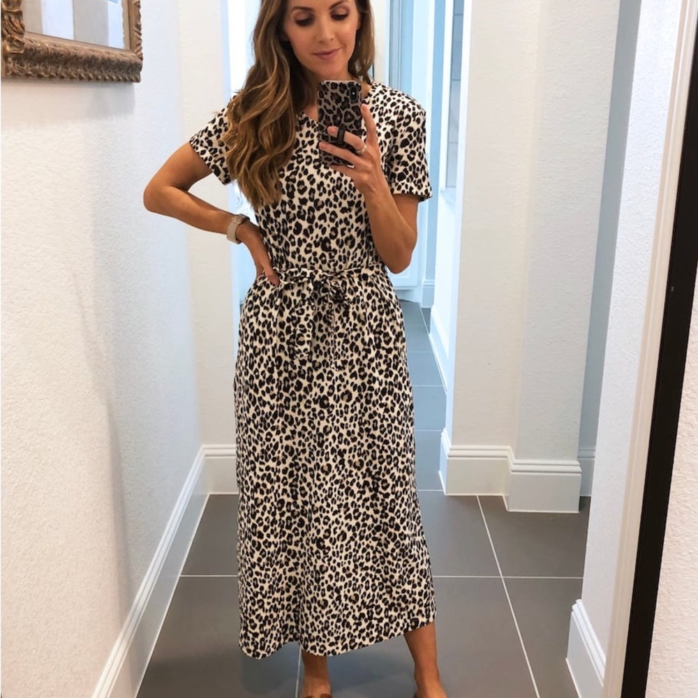 Old Navy Belted Animal Print Maxi Dress